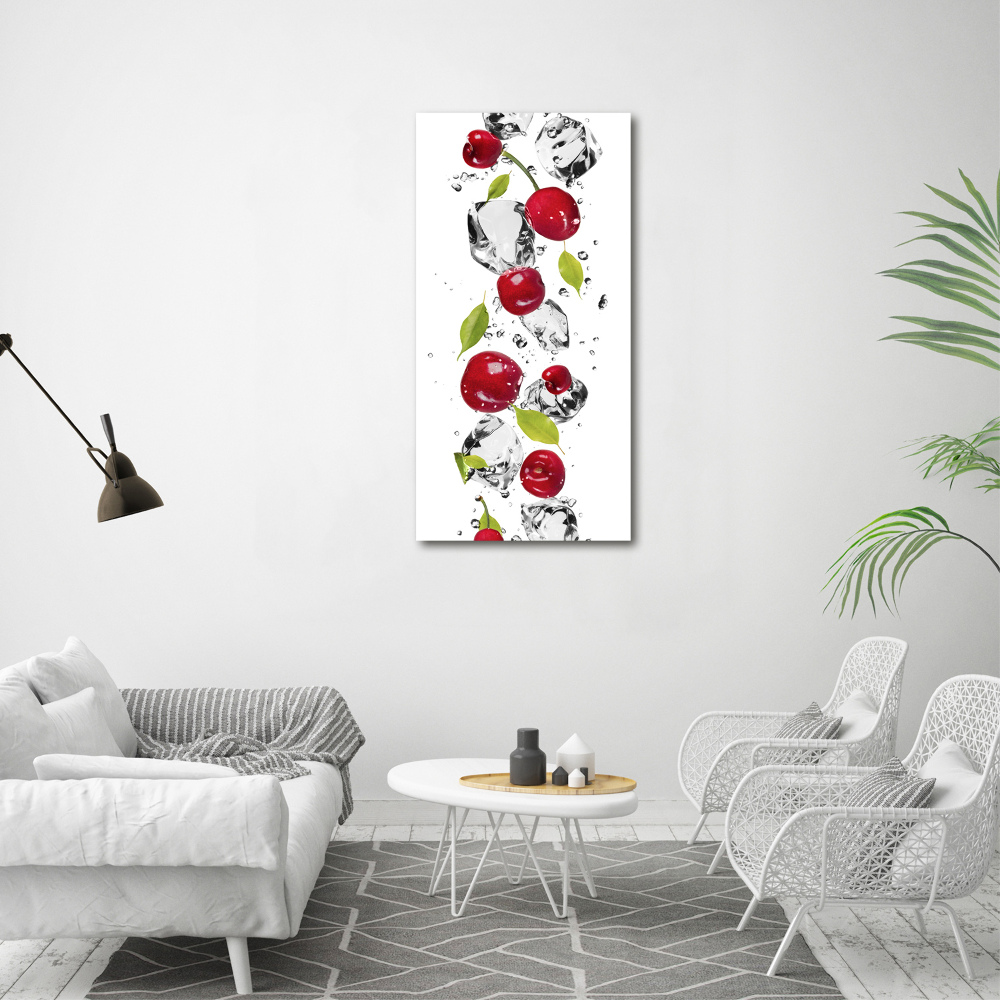 Large canvas wall art Cherries and water