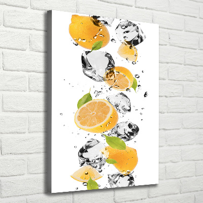 Canvas wall art Lemons and water