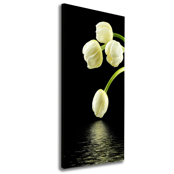 Large canvas wall art White tulips