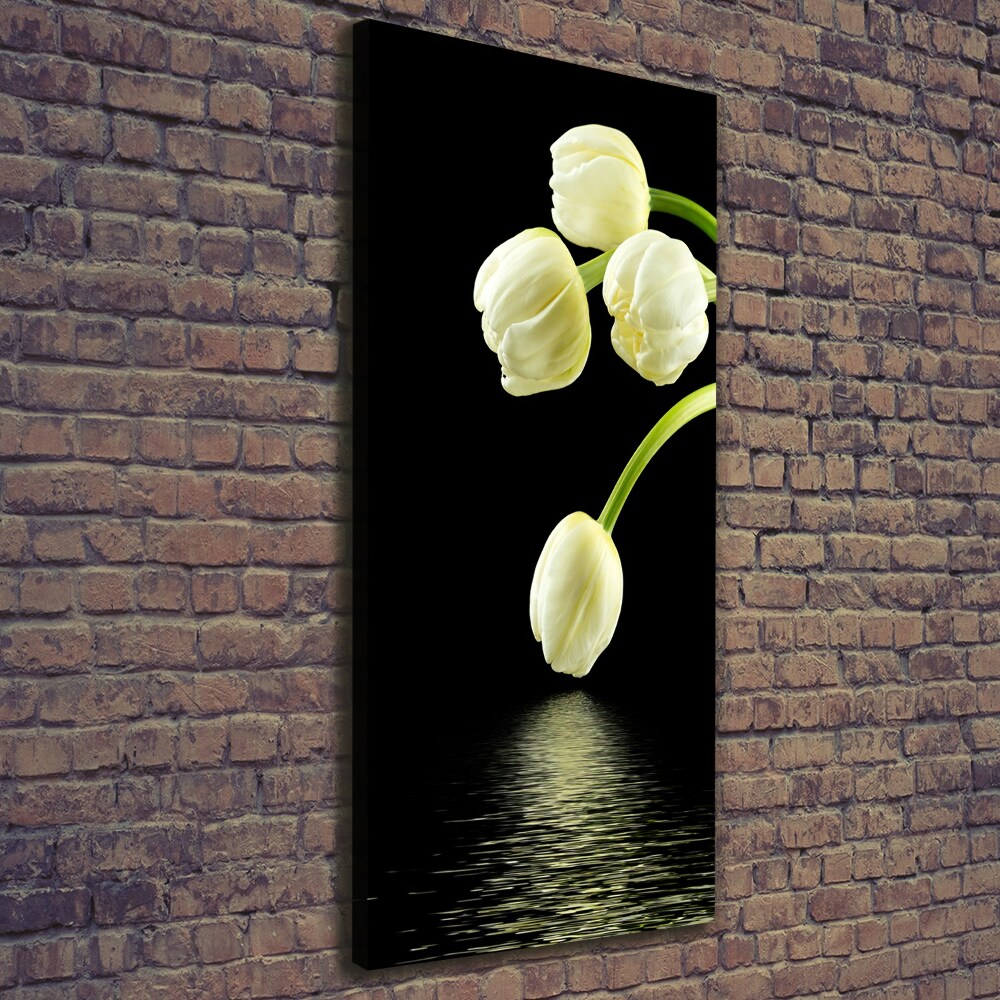 Large canvas wall art White tulips