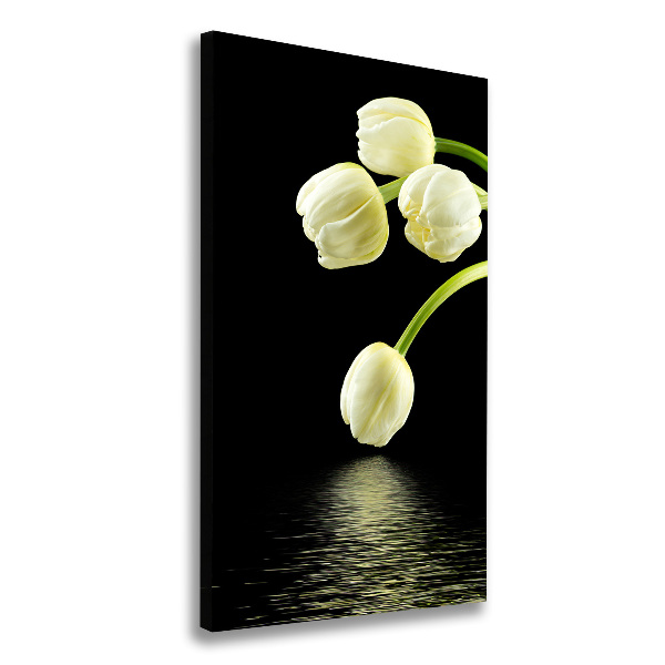 Large canvas wall art White tulips