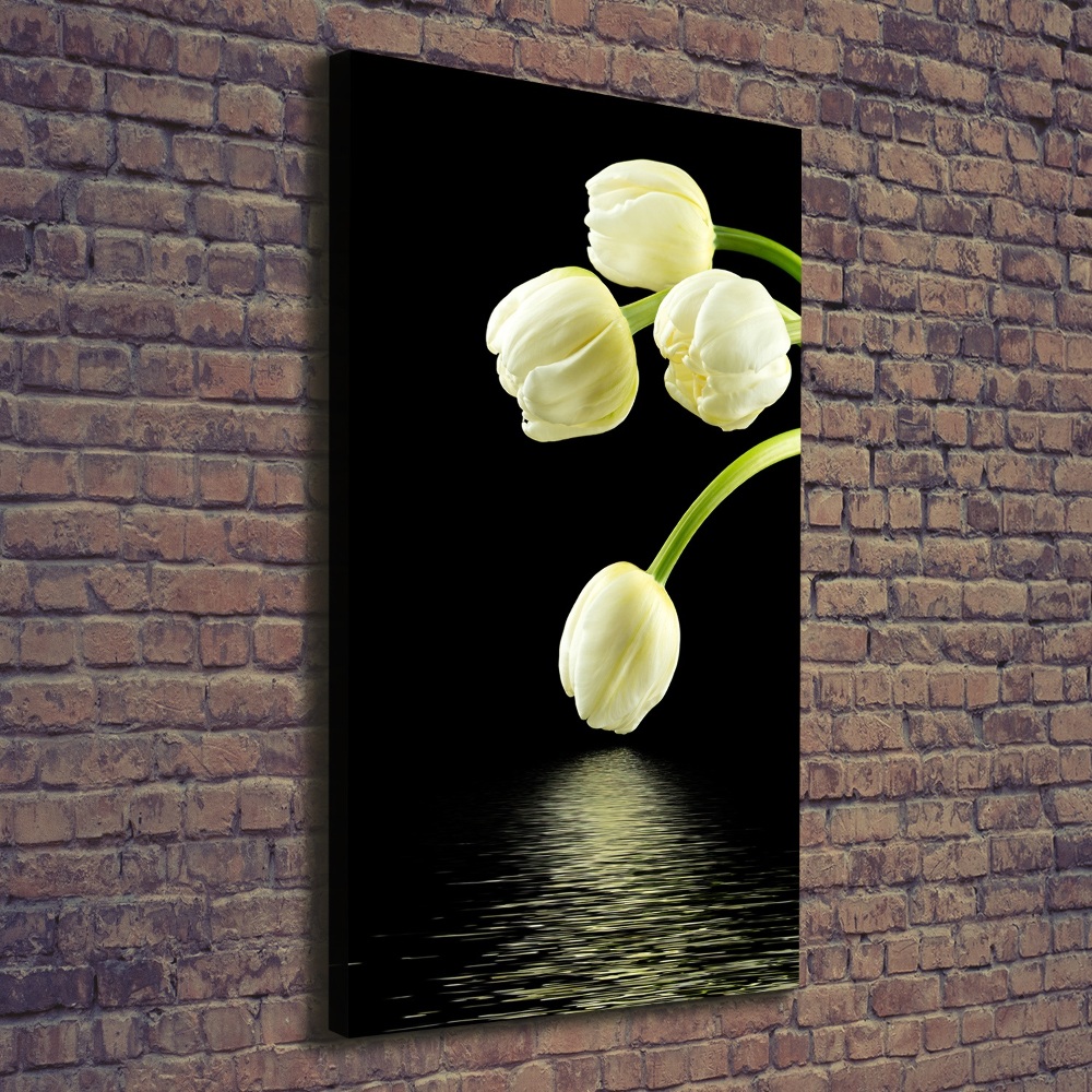 Large canvas wall art White tulips