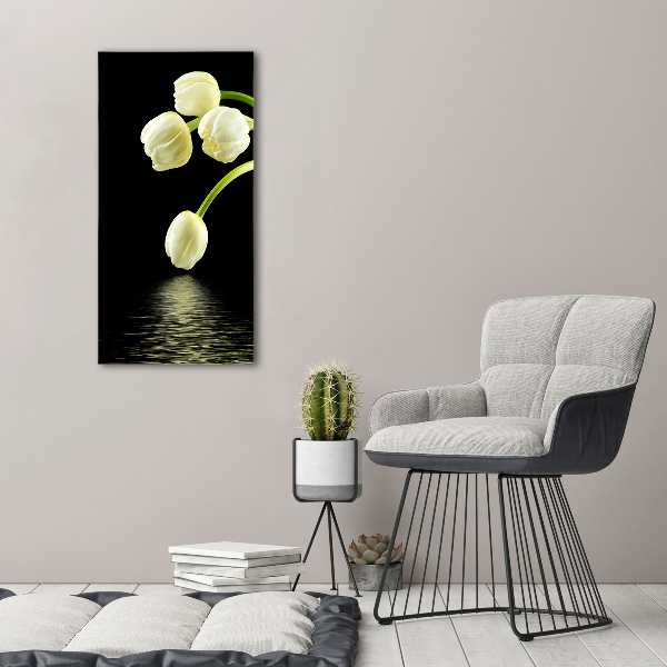 Large canvas wall art White tulips