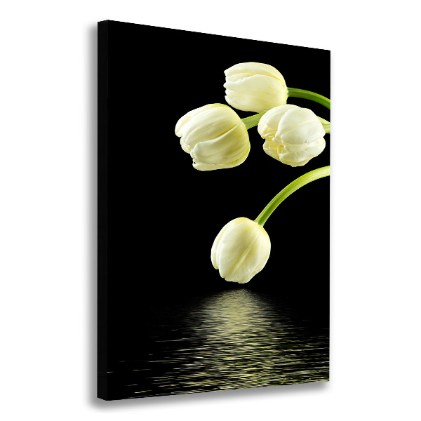 Large canvas wall art White tulips