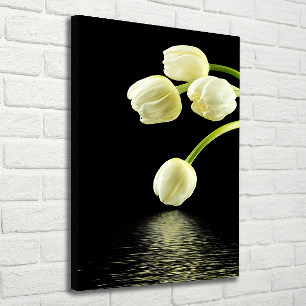 Large canvas wall art White tulips