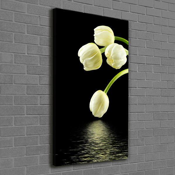 Large canvas wall art White tulips