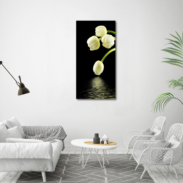 Large canvas wall art White tulips