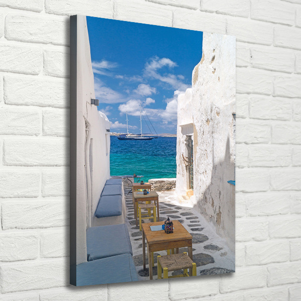 Large canvas wall art Greek streets