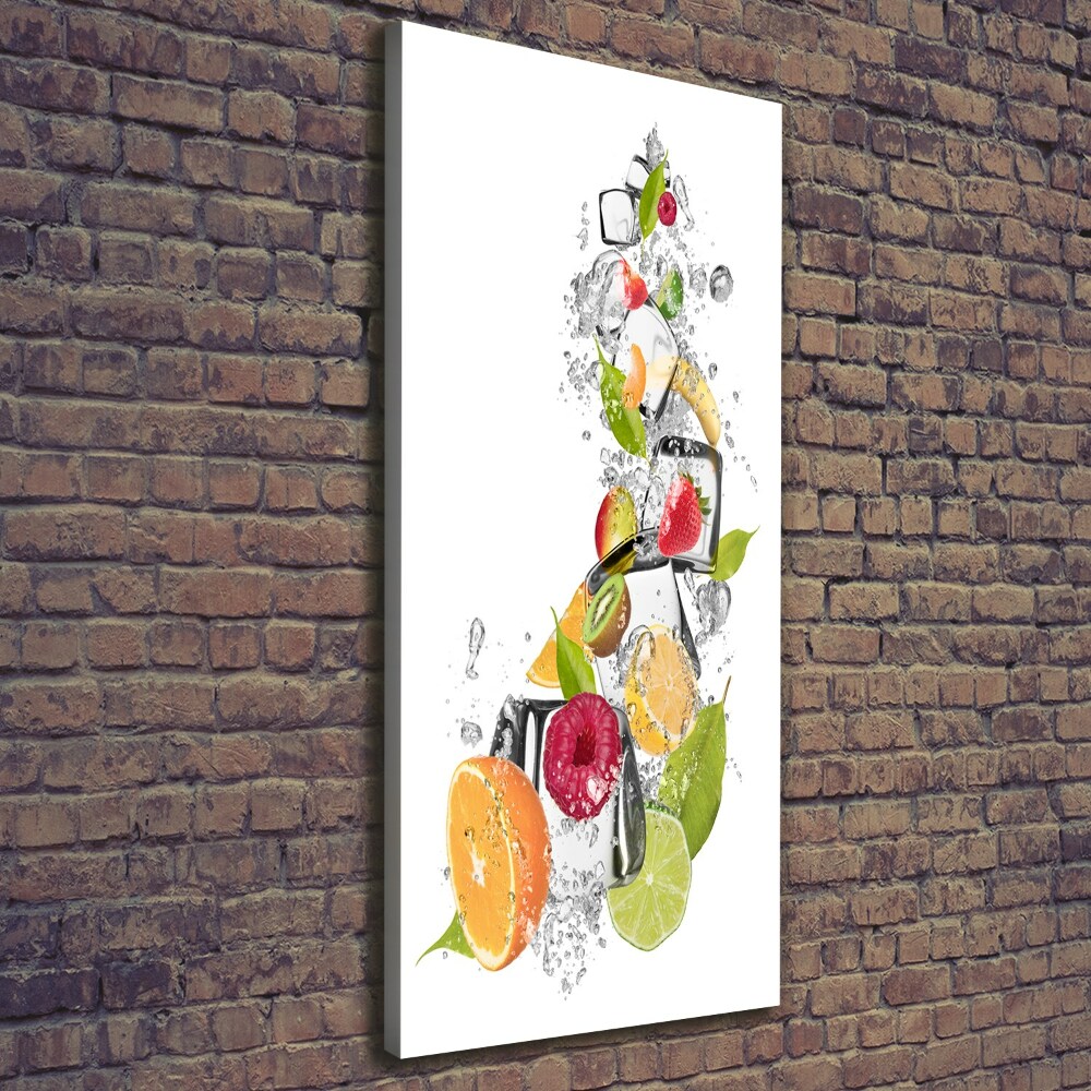 Canvas print Fruit and ice