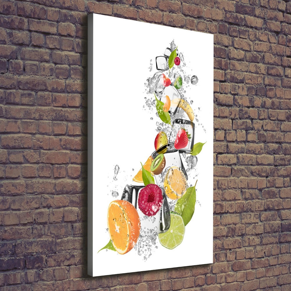 Canvas print Fruit and ice