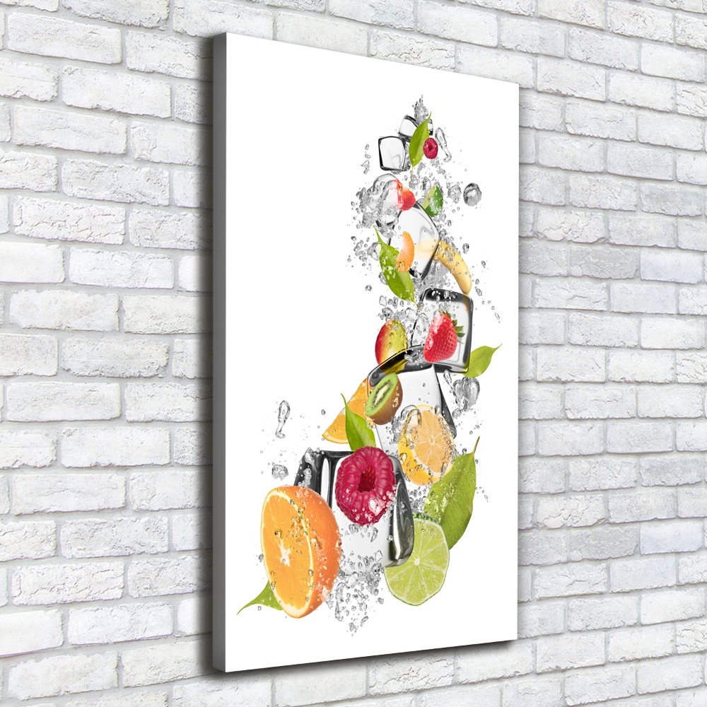 Canvas print Fruit and ice