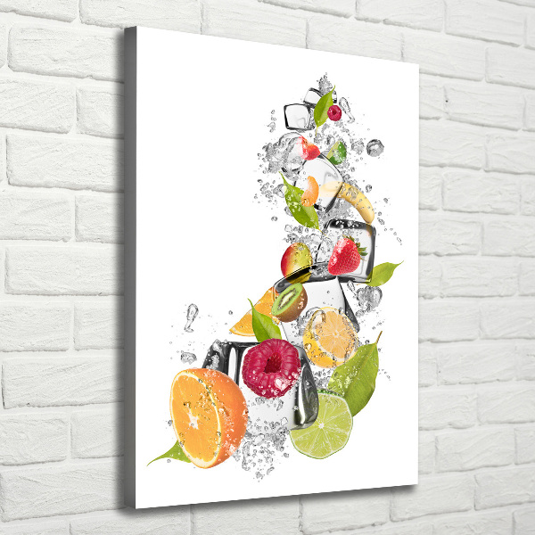 Canvas print Fruit and ice