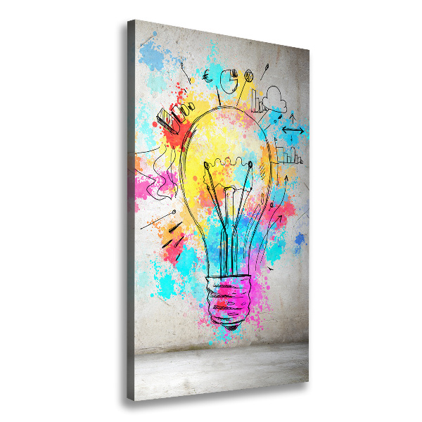 Wall art canvas large Colored bulb