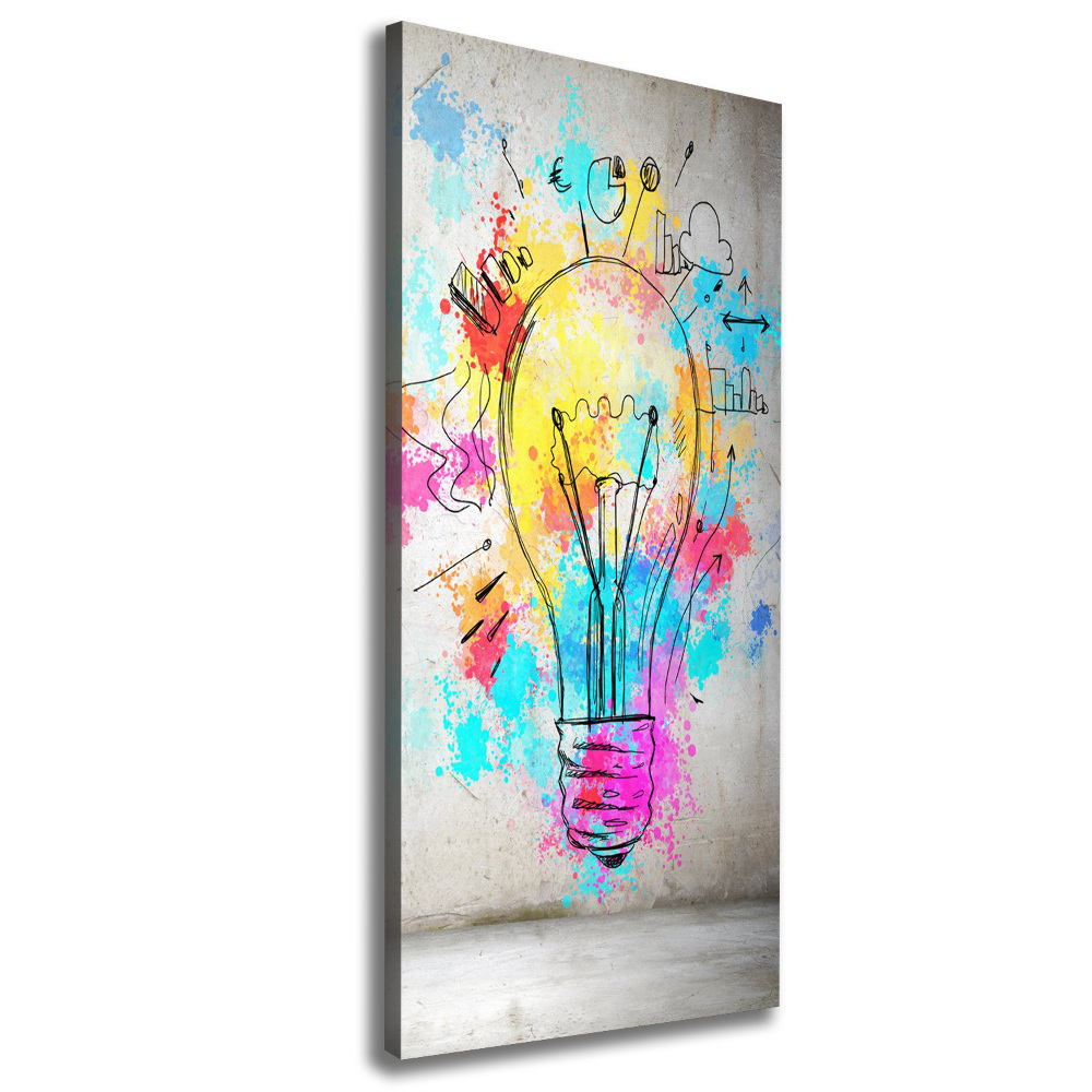 Wall art canvas large Colored bulb