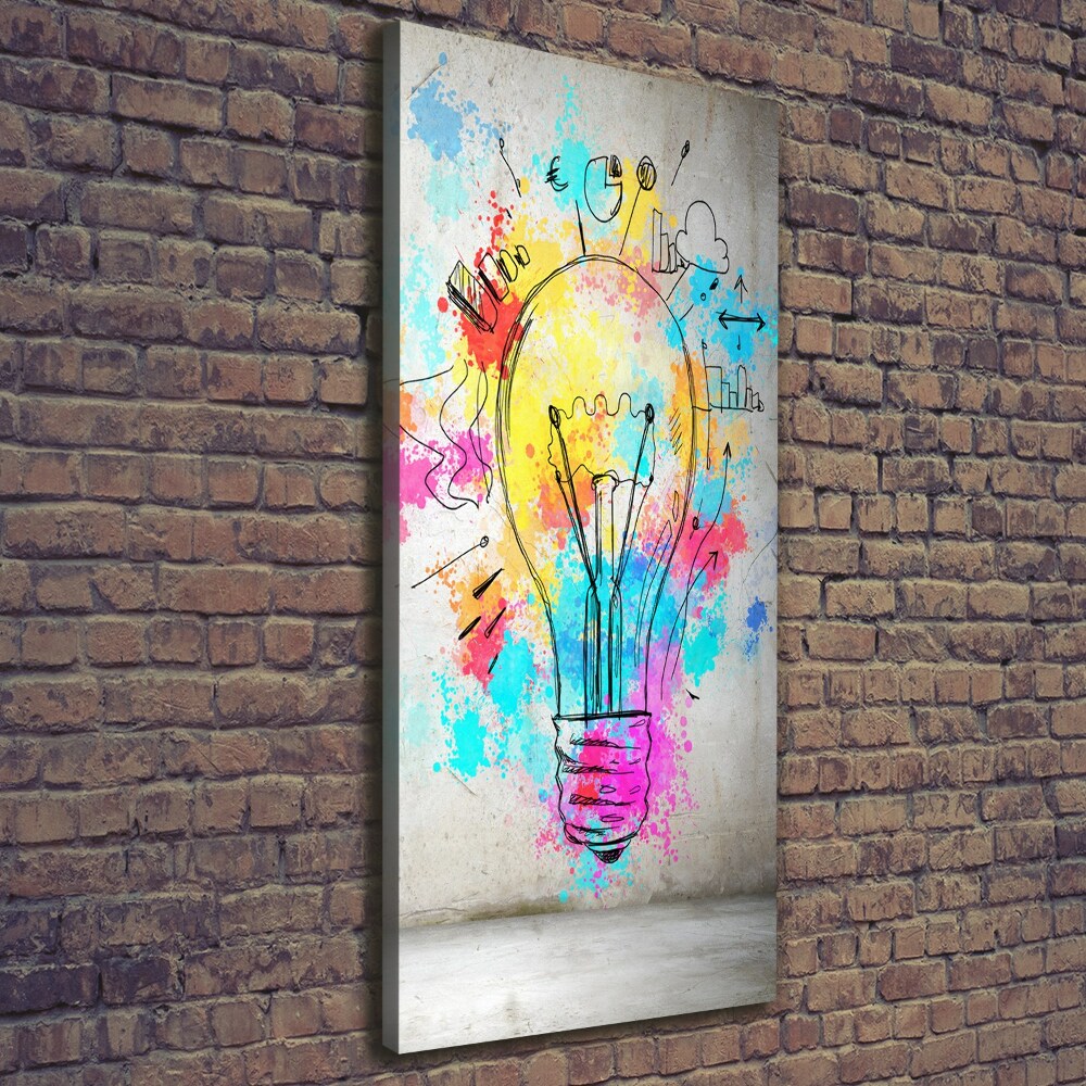 Wall art canvas large Colored bulb