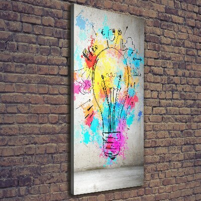 Wall art canvas large Colored bulb