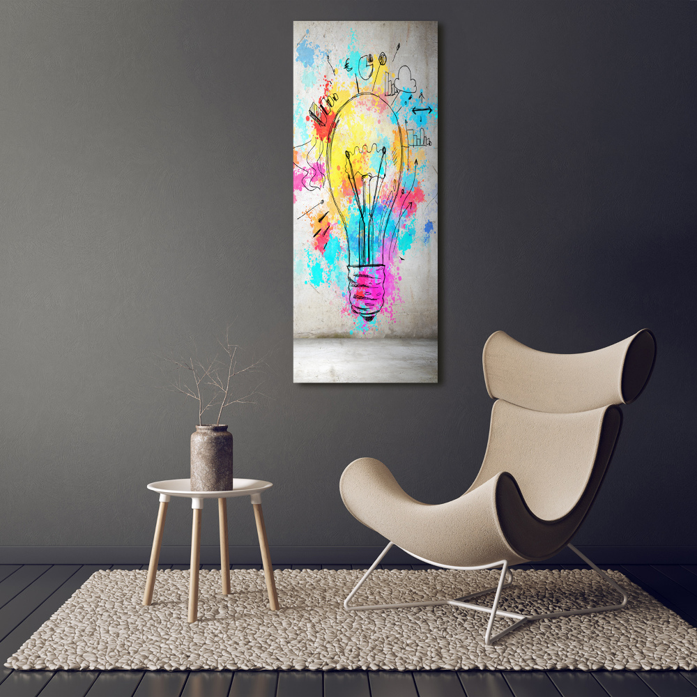 Wall art canvas large Colored bulb