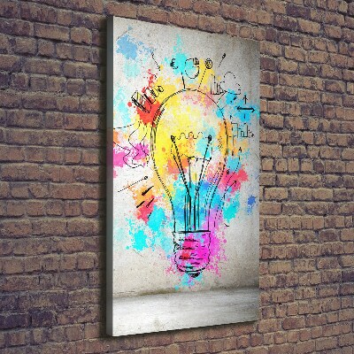 Wall art canvas large Colored bulb