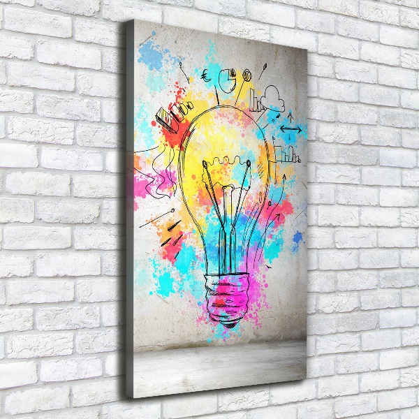 Wall art canvas large Colored bulb