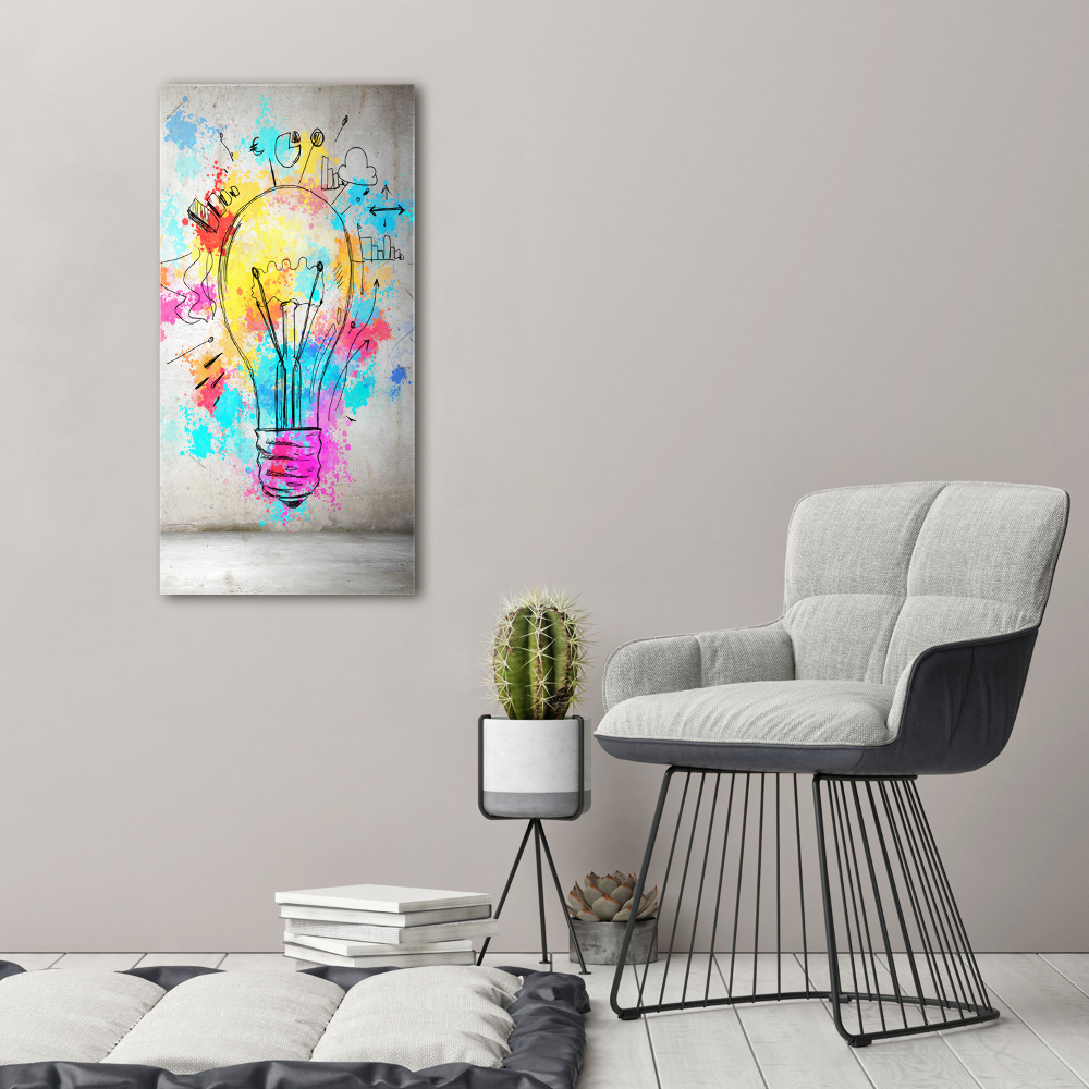 Wall art canvas large Colored bulb