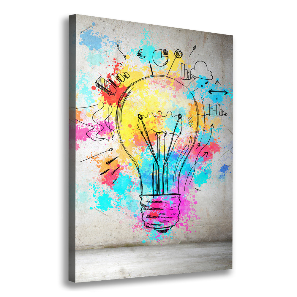 Wall art canvas large Colored bulb