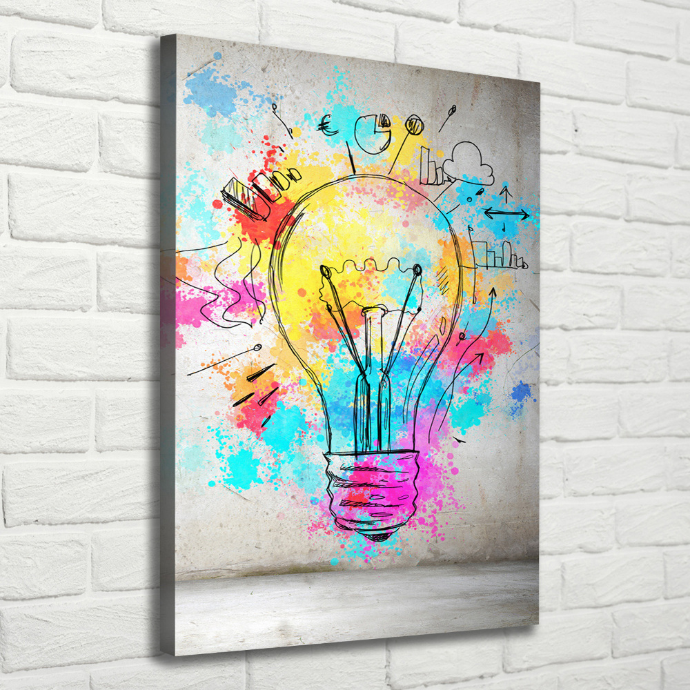 Wall art canvas large Colored bulb