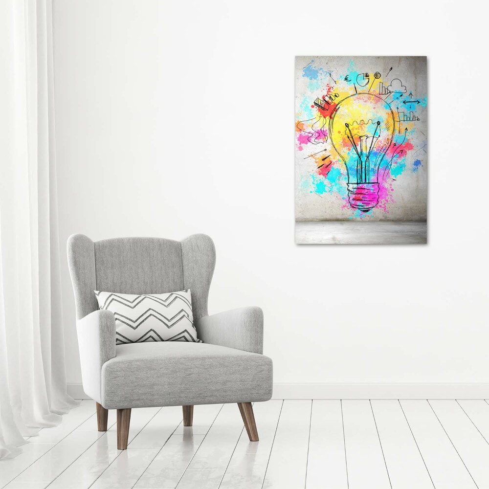 Wall art canvas large Colored bulb