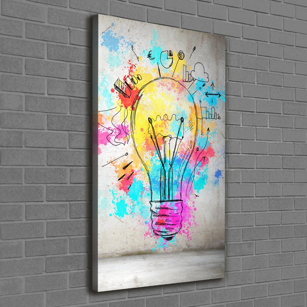 Wall art canvas large Colored bulb