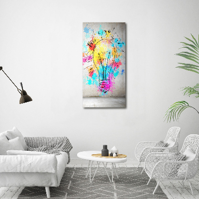 Wall art canvas large Colored bulb