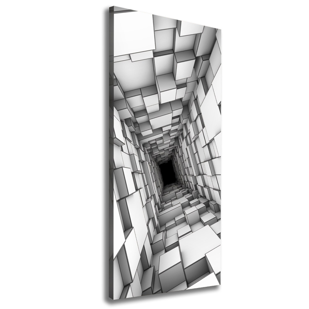 Large canvas wall art Tunnel from cubes