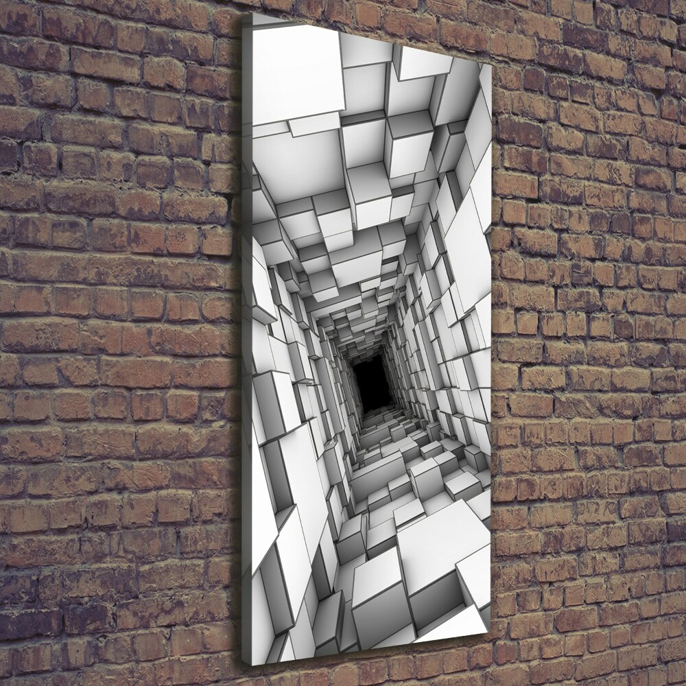 Large canvas wall art Tunnel from cubes