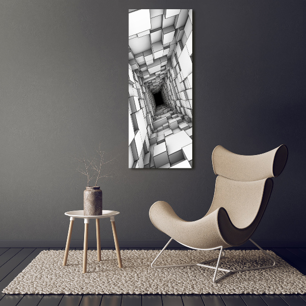 Large canvas wall art Tunnel from cubes