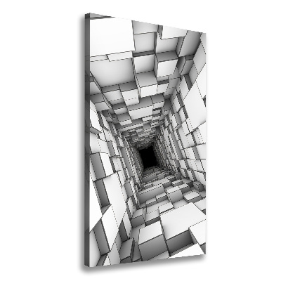 Large canvas wall art Tunnel from cubes