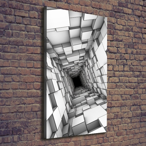 Large canvas wall art Tunnel from cubes