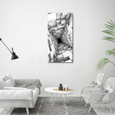 Large canvas wall art Tunnel from cubes