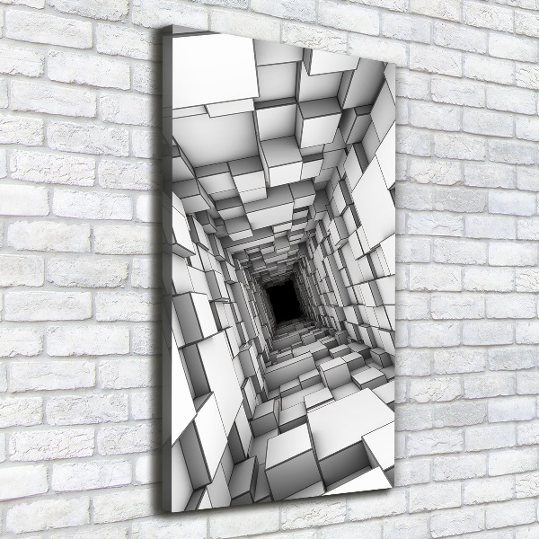 Large canvas wall art Tunnel from cubes