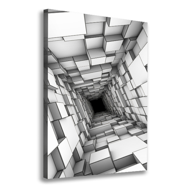 Large canvas wall art Tunnel from cubes