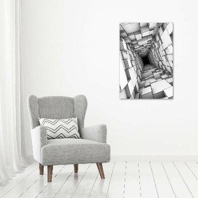 Large canvas wall art Tunnel from cubes