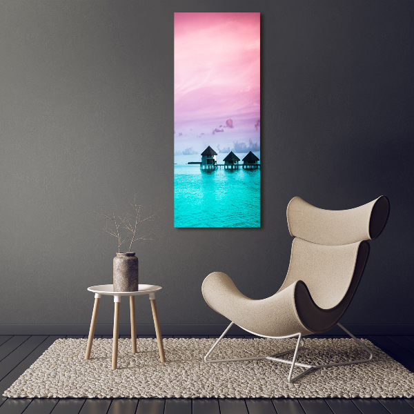 Large canvas wall art Bungalowy on the water