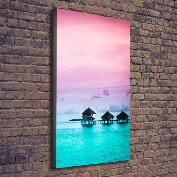 Large canvas wall art Bungalowy on the water