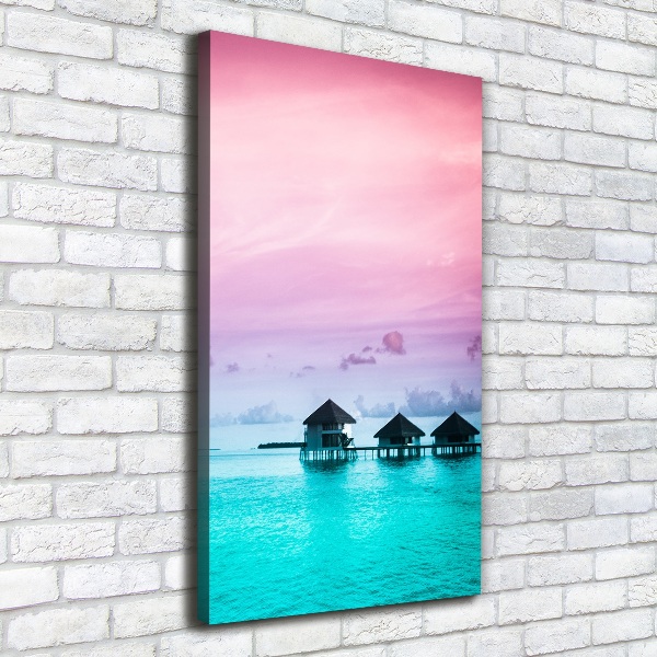 Large canvas wall art Bungalowy on the water