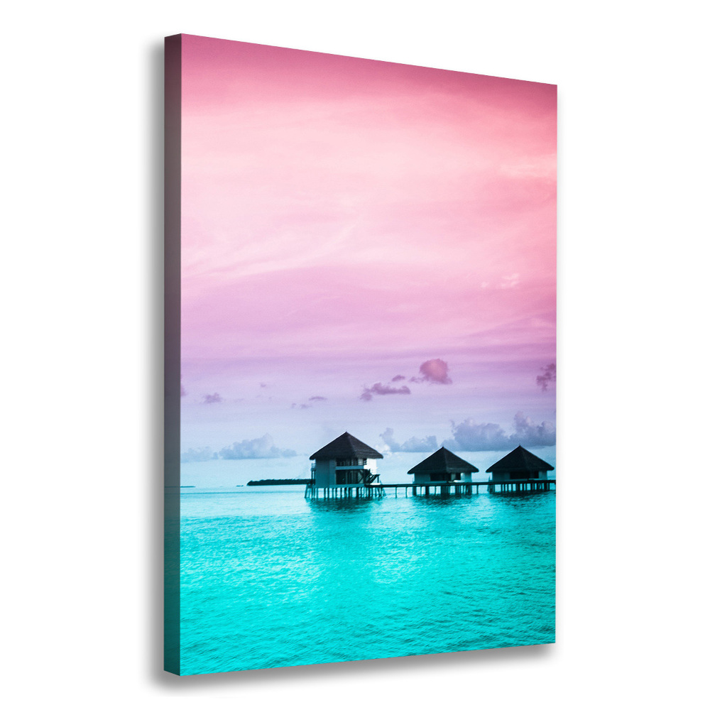 Large canvas wall art Bungalowy on the water