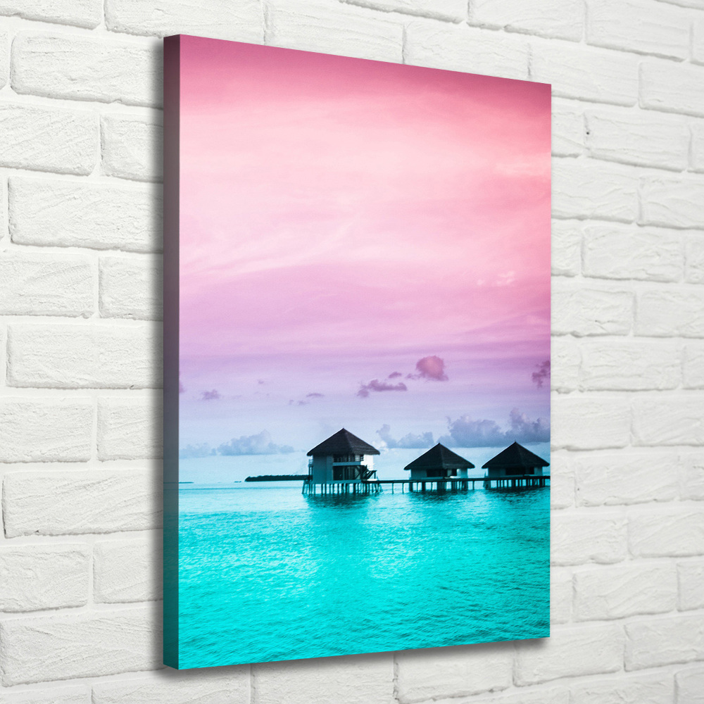 Large canvas wall art Bungalowy on the water