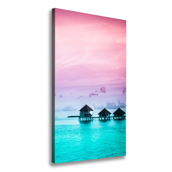 Large canvas wall art Bungalowy on the water