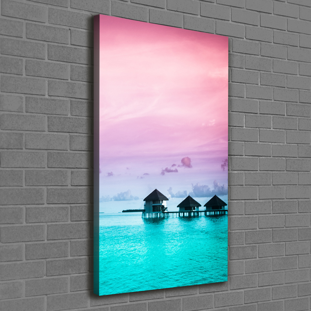 Large canvas wall art Bungalowy on the water