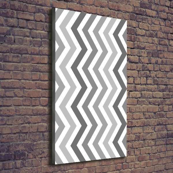 Canvas print Gray zigzags