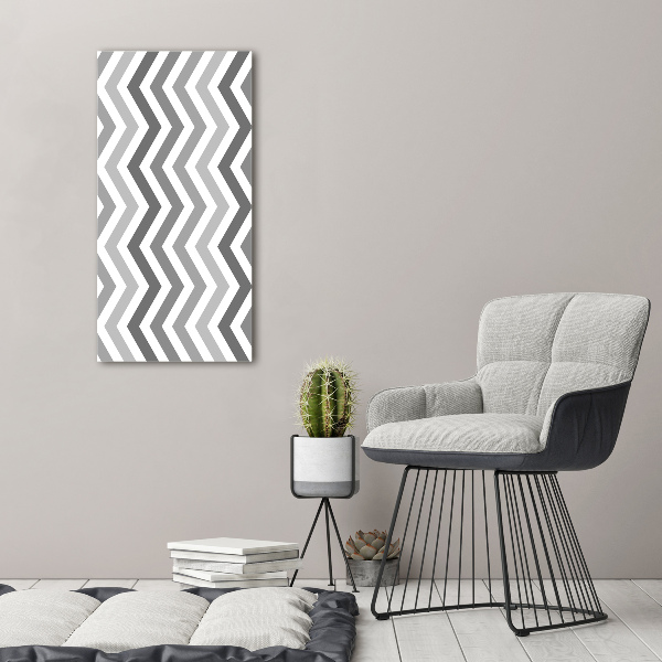 Canvas print Gray zigzags