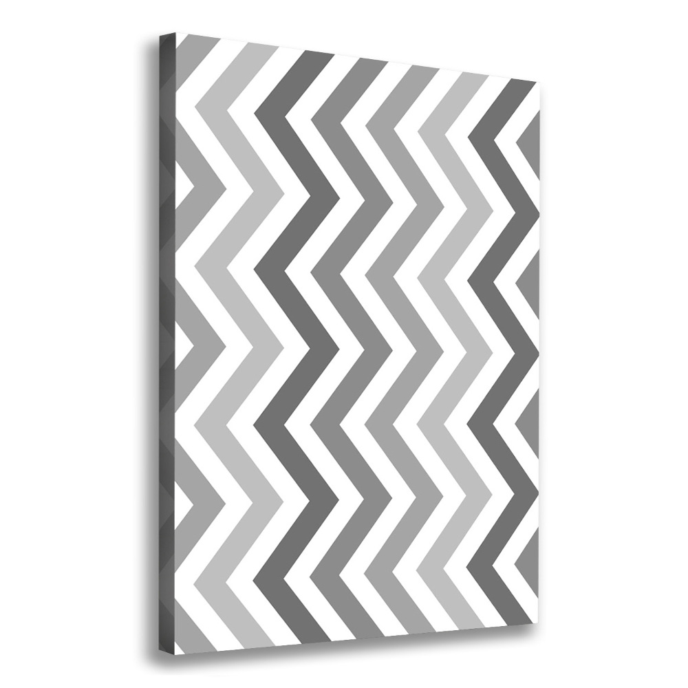 Canvas print Gray zigzags