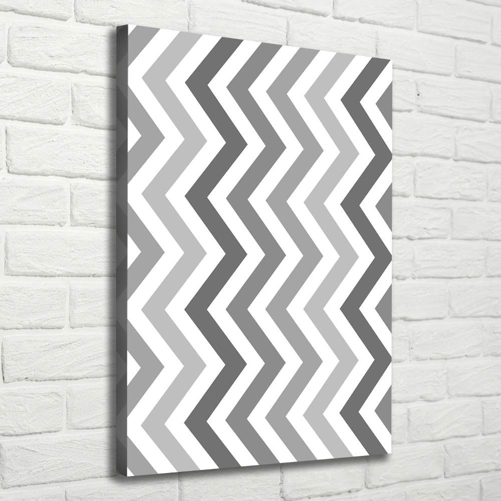 Canvas print Gray zigzags