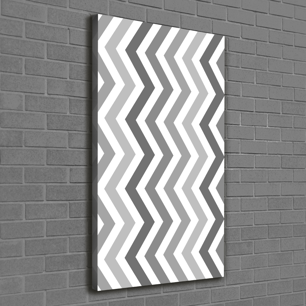 Canvas print Gray zigzags